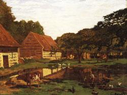Claude Monet Farm Courtyard in Normandy Spain oil painting art